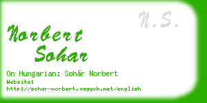 norbert sohar business card