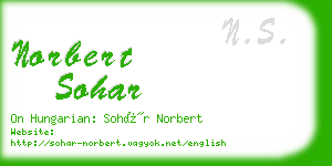 norbert sohar business card